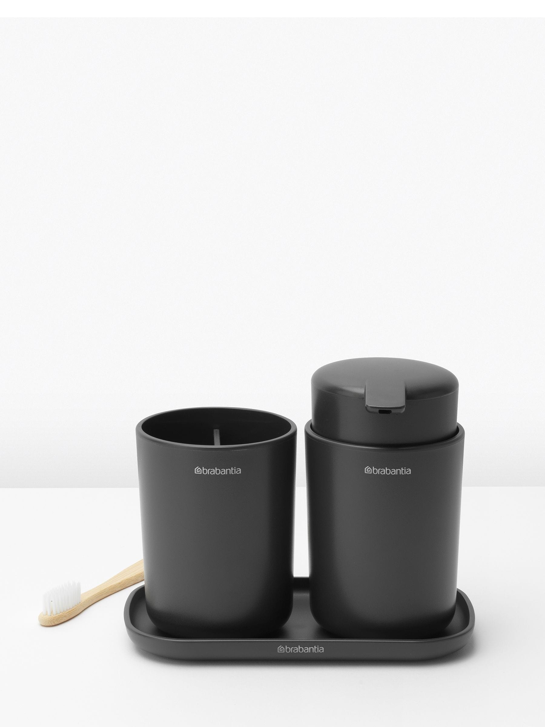 Brabantia dark grey bathroom accessories set of 3 - British product