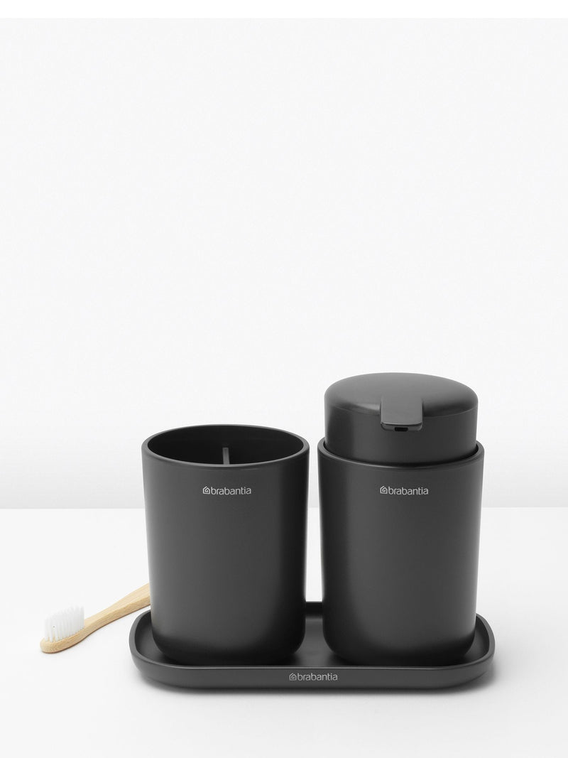 Brabantia dark grey bathroom accessories set of 3 - British product