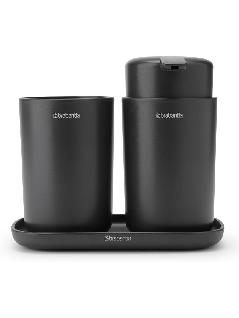 Brabantia dark grey bathroom accessories set of 3 - British product
