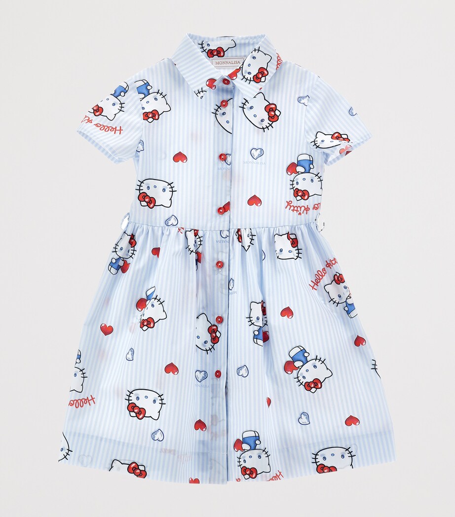 Cotton Stripe Dress with Detachable Belt for Children 2-12 Years