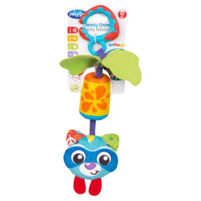 Playgro Cheeky Chime Rocky Racoon infant teether rattle, imported from the UK