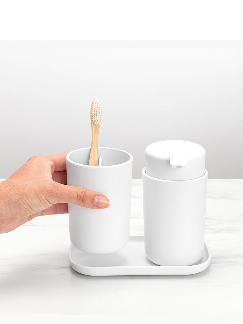 Brabantia white bathroom organiser set of 3 - British product