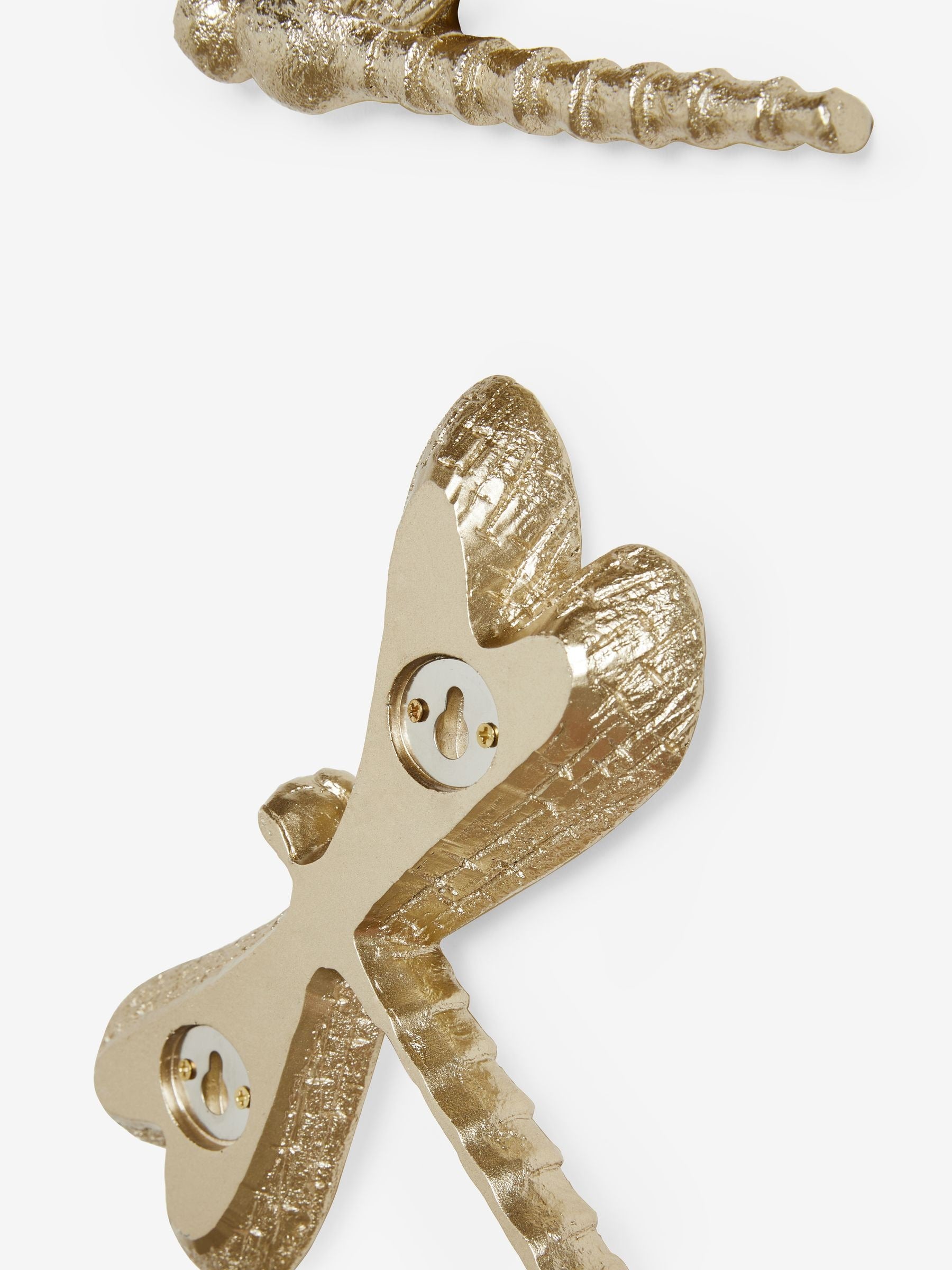 Gold set of 3 dragonflies wall plaque 15.5cm x 18cm x 3cm, UK version