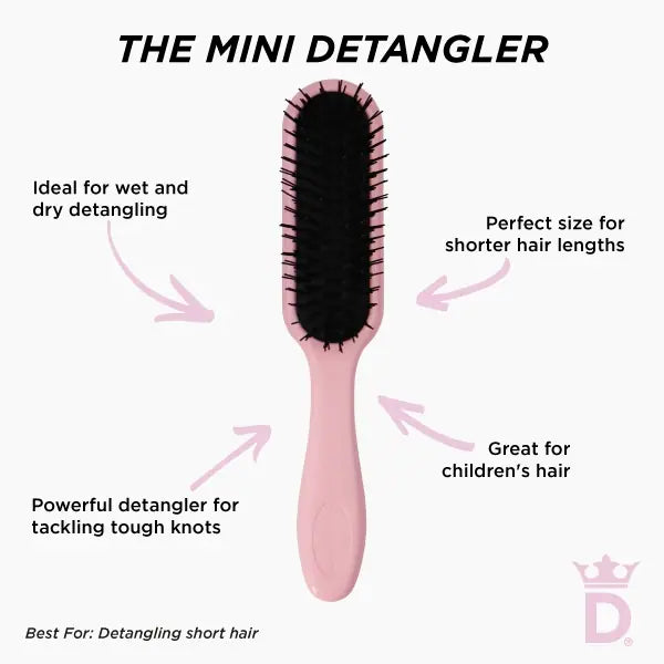 Denman D90 Pink Crush Mini Tangle Tamer Ultra Brush, UK version