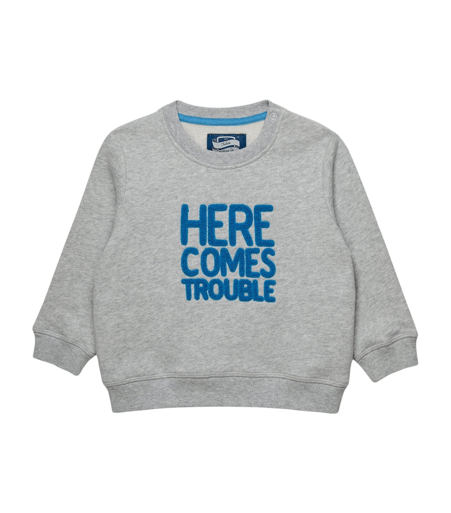Trotters infant sweatshirt Here Comes Trouble 3-24 months (British brand)