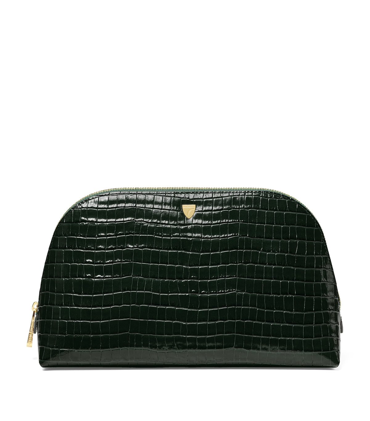 Aspinal Of London Large Leather Croc-Embossed Cosmetic Case