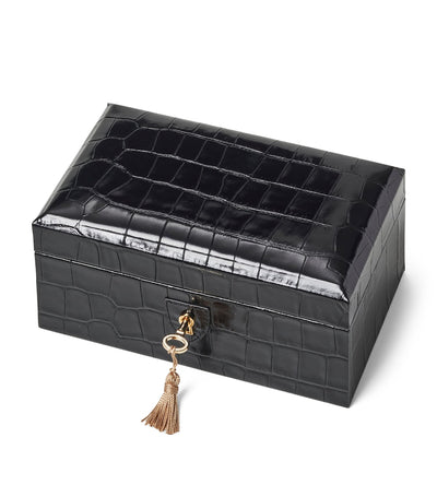 Leather Croc-Embossed 3-Piece Watch Box