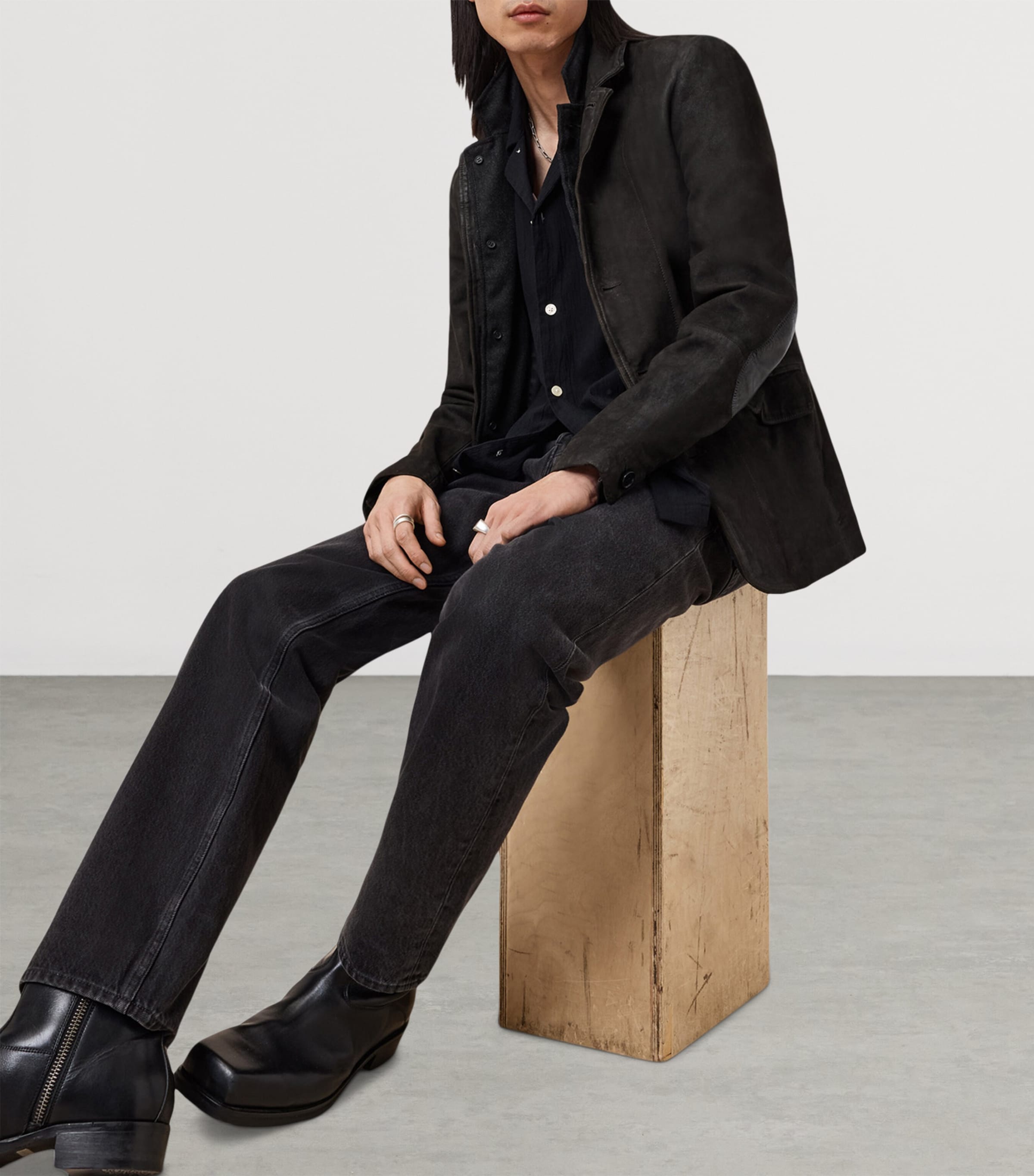 AllSaints Leather Survey Blazer - British fashion product