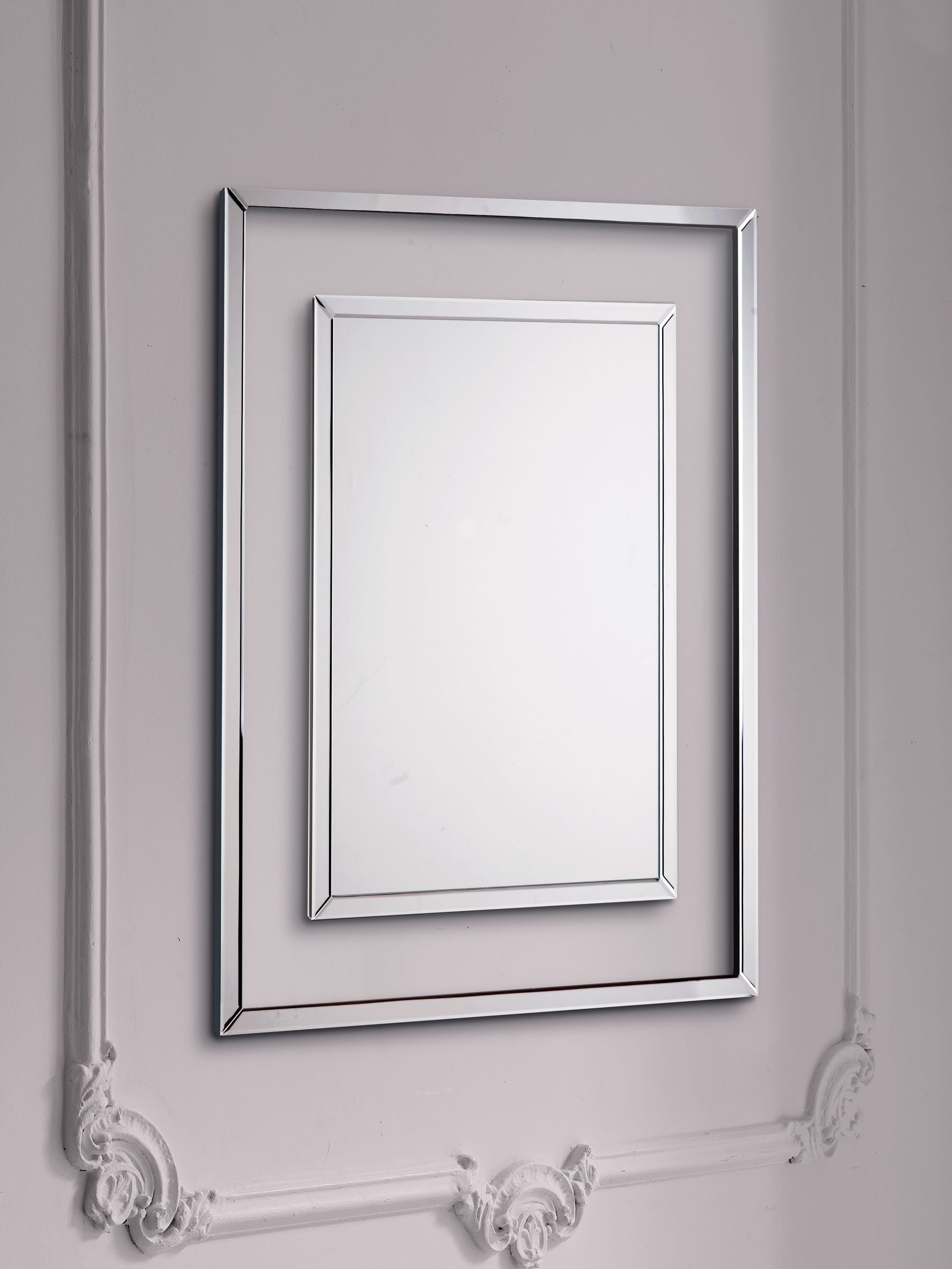 Laura Ashley Clear Evie Rectangular Mirror 100cm x 80cm, UK version