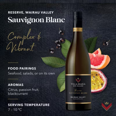 Villa Maria Reserve Sauvignon Blanc Wairau Valley white wine 750ml (British brand)
