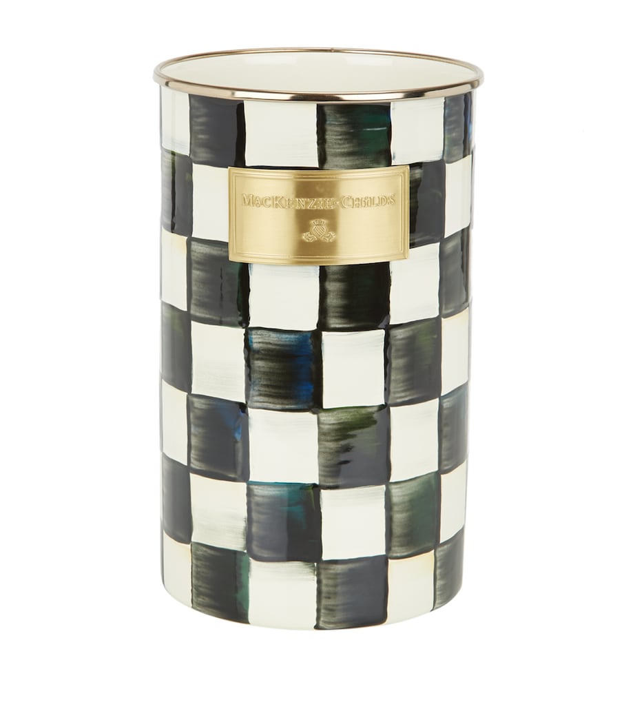 MacKenzie-Childs Courtly Check enamel utensil holder, imported from the UK