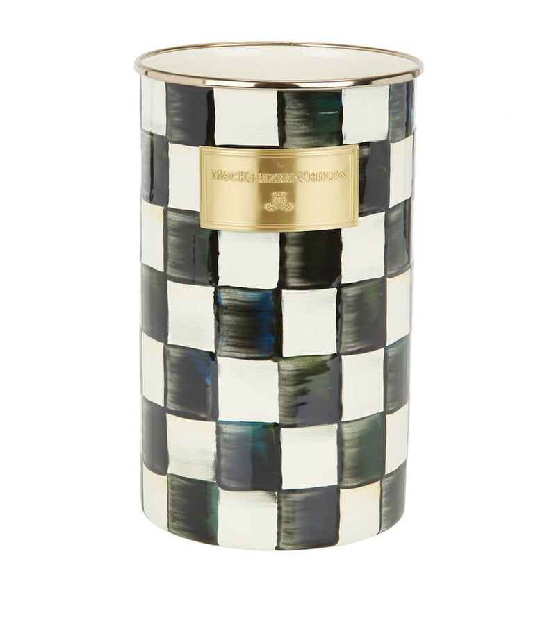 MacKenzie-Childs Courtly Check enamel utensil holder, imported from the UK