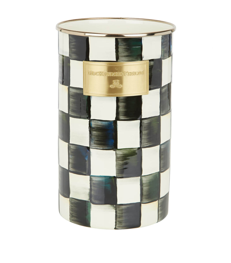 MacKenzie-Childs Courtly Check enamel utensil holder, imported from the UK