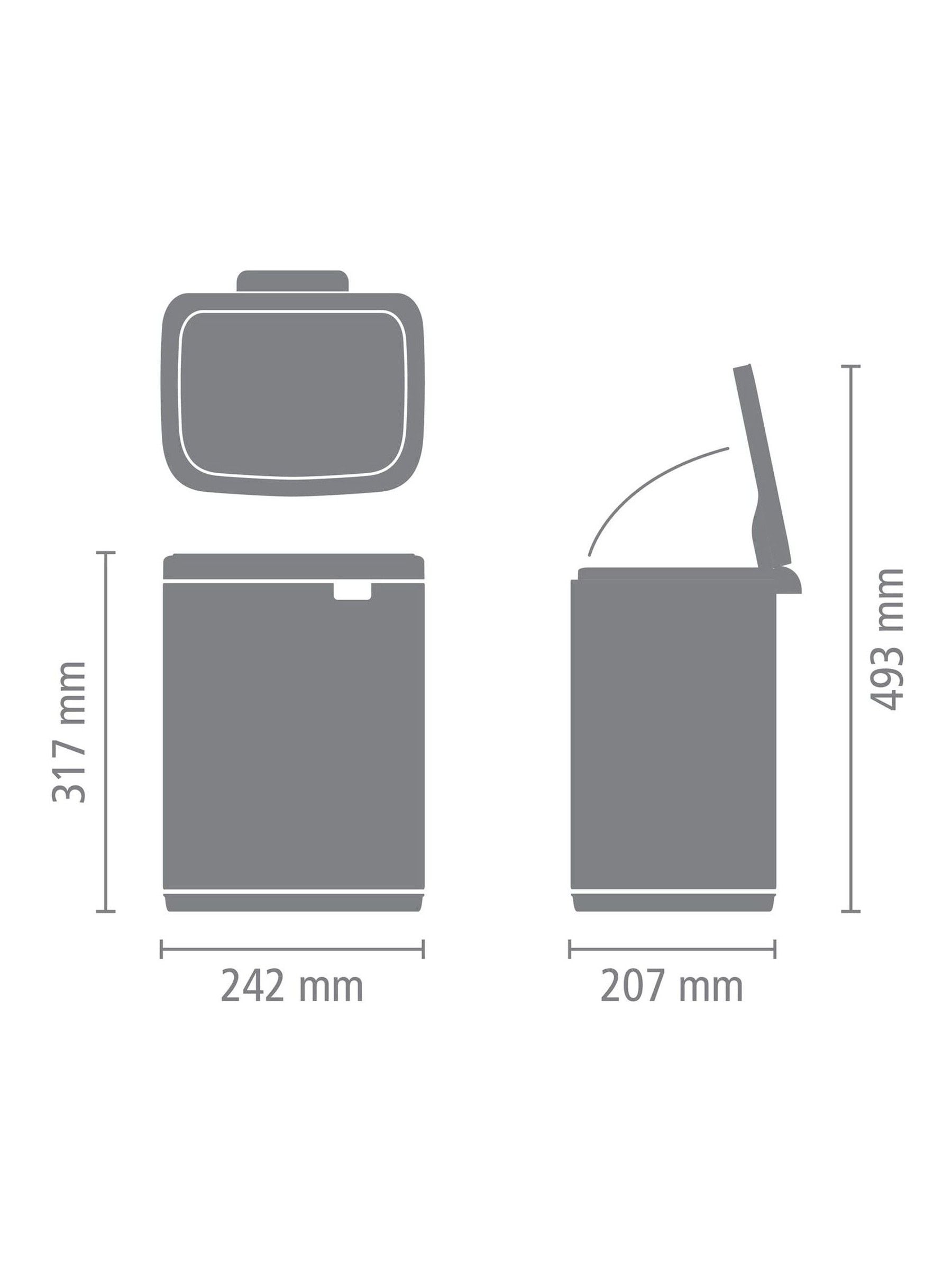 Brabantia Black Bo waste bin 7L - British product