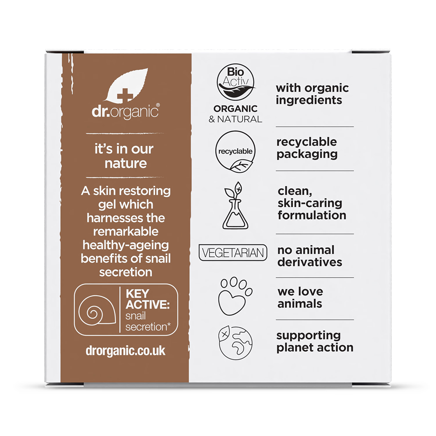 Dr Organic snail gel 50ml - British product