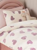 Fleece heart duvet cover and pillowcase set - British product