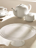 Malvern white embossed cake stand 11cm height 29cm diameter (British brand)