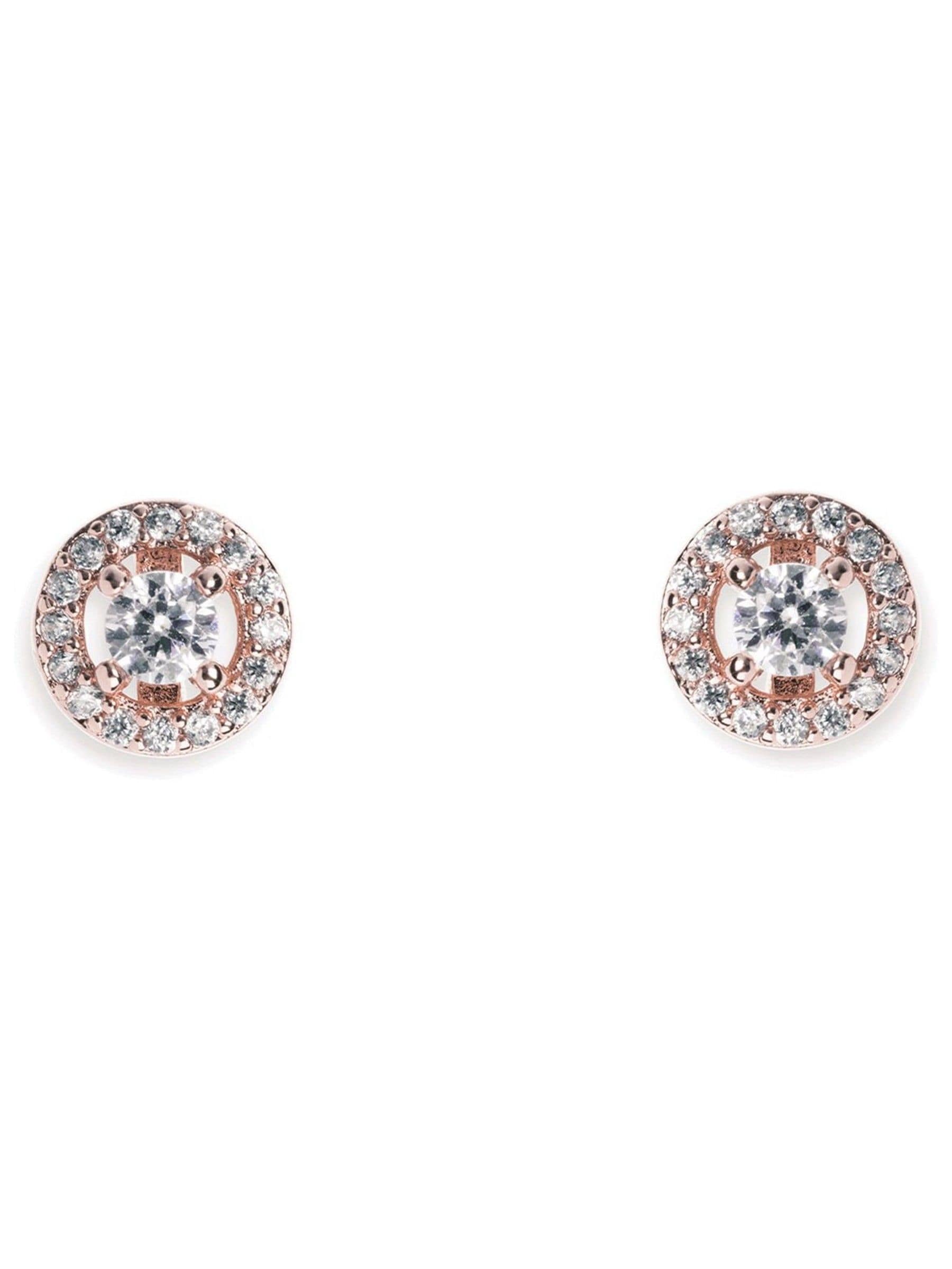Ivory & Co rose gold Balmoral crystal dainty earrings, UK version