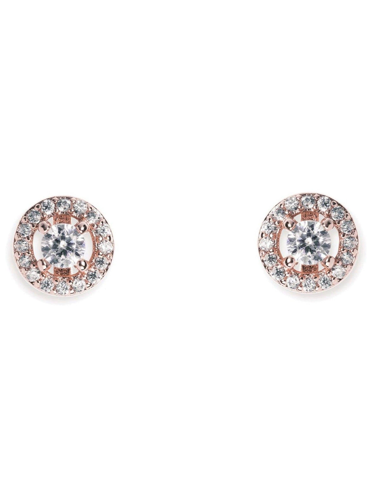 Ivory & Co rose gold Balmoral crystal dainty earrings, UK version