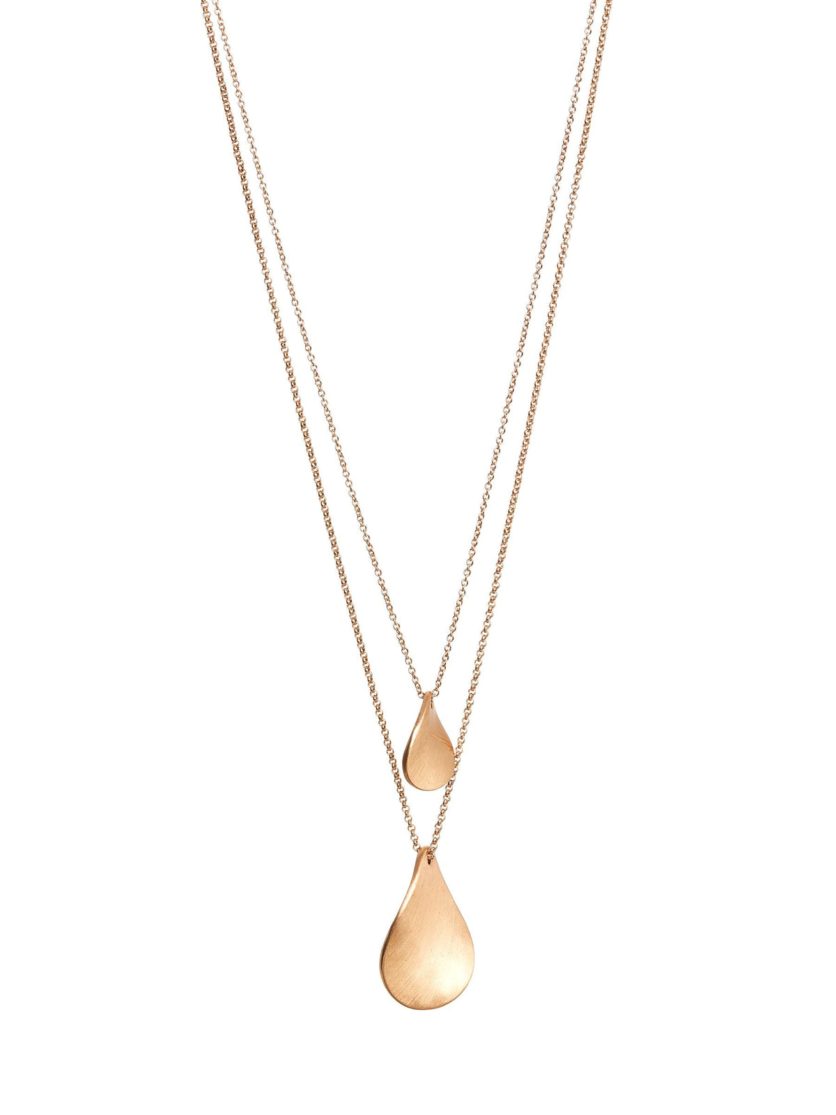 Gold Tone Petal Two Layer Necklace