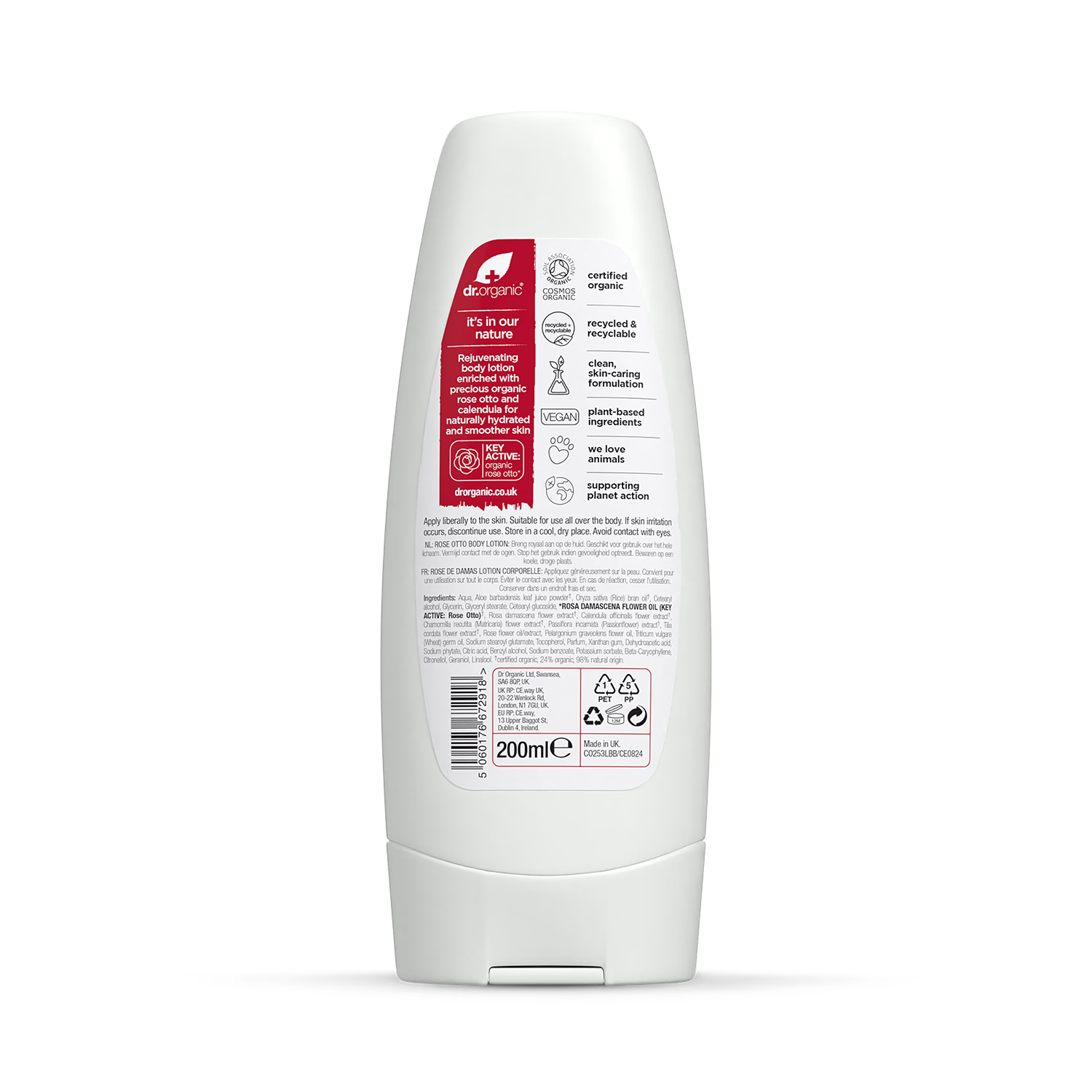 Dr Organic Rose Otto Body Lotion 200ml - British product