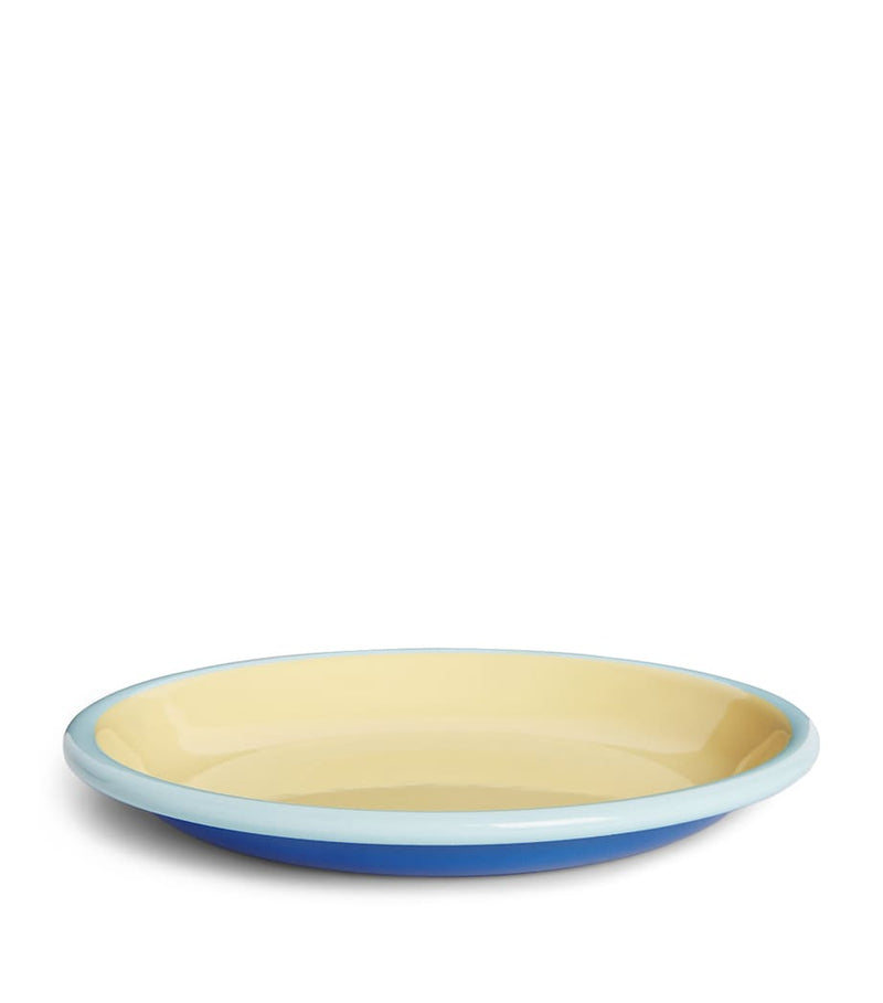 Enamel Plate in Assorted Bright Colours 18cm
