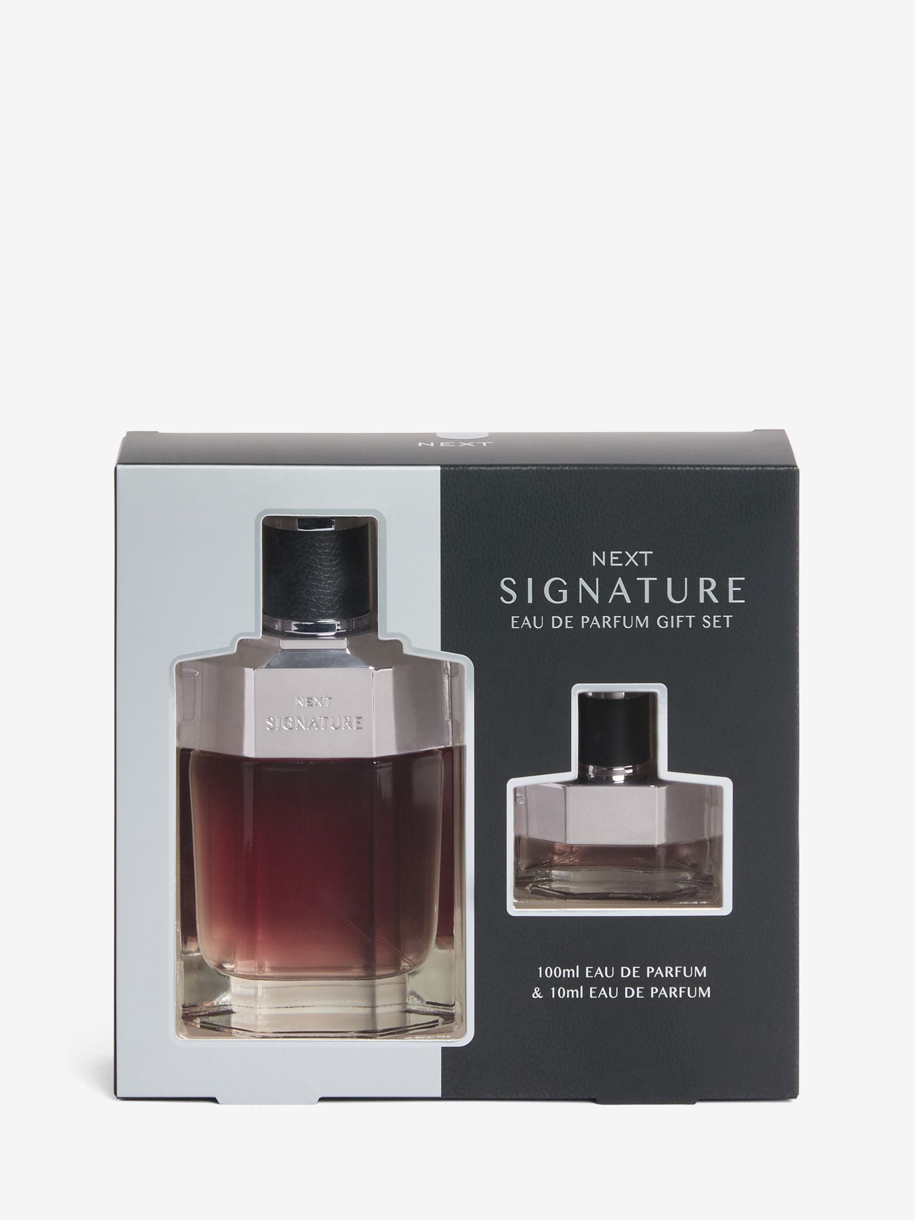 Signature Eau de Parfum fragrance gift set with 100ml and 10ml bottles (British brand)