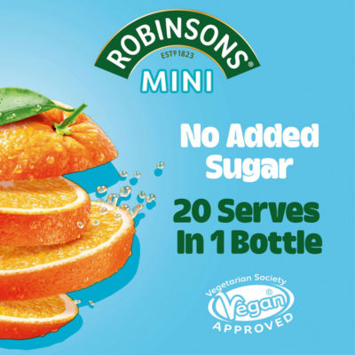 Robinsons orange squash 66ml, imported from the UK