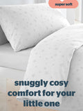 Silentnight Natural 100% Cotton Safe Nights Grey Star Cot Bed Duvet Set