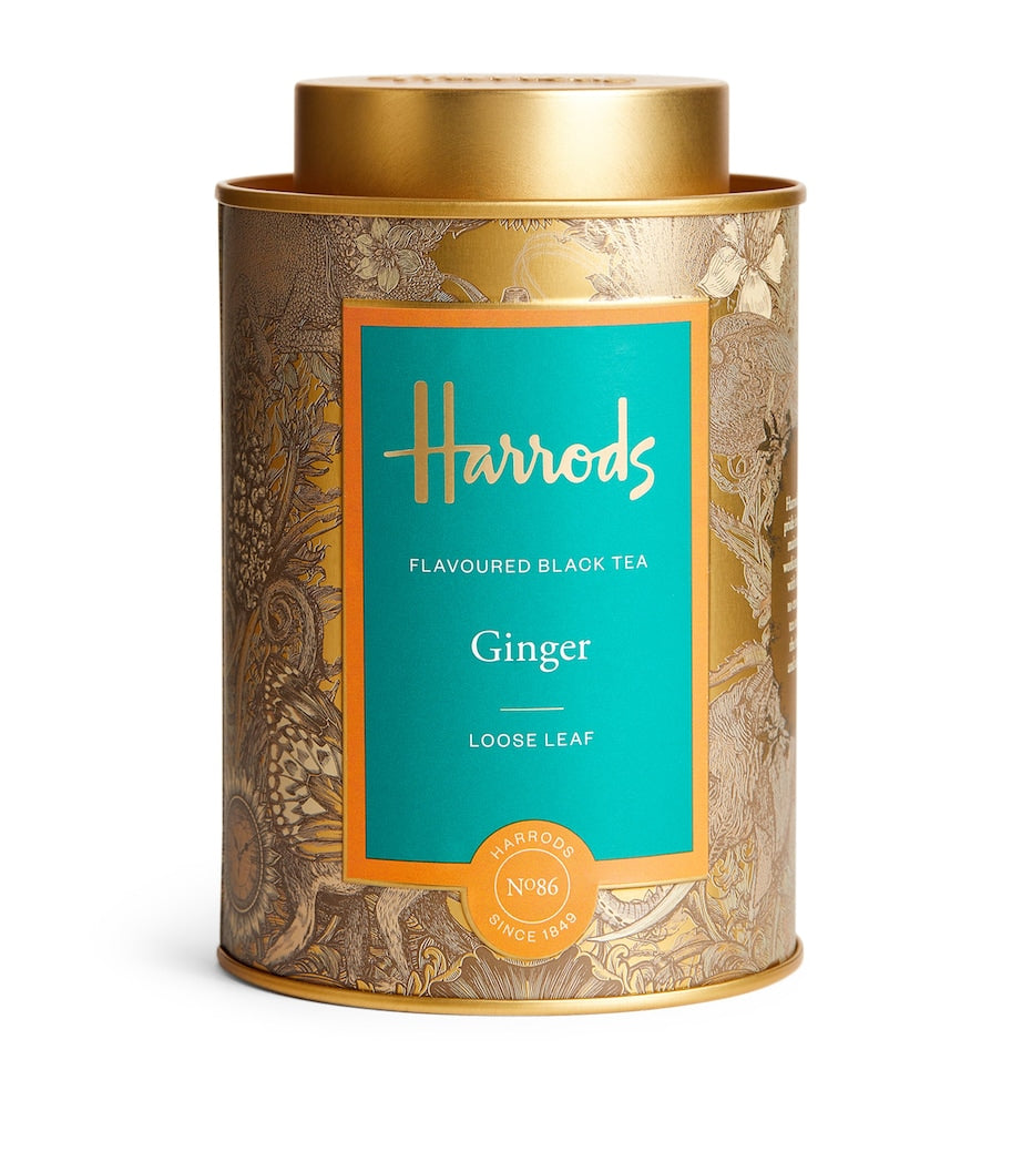 Harrods ginger flavoured black loose leaf tea 125g, UK version