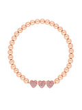 Rose Gold Plated Micro Pave Pink Stretch Bracelet - Gift Boxed