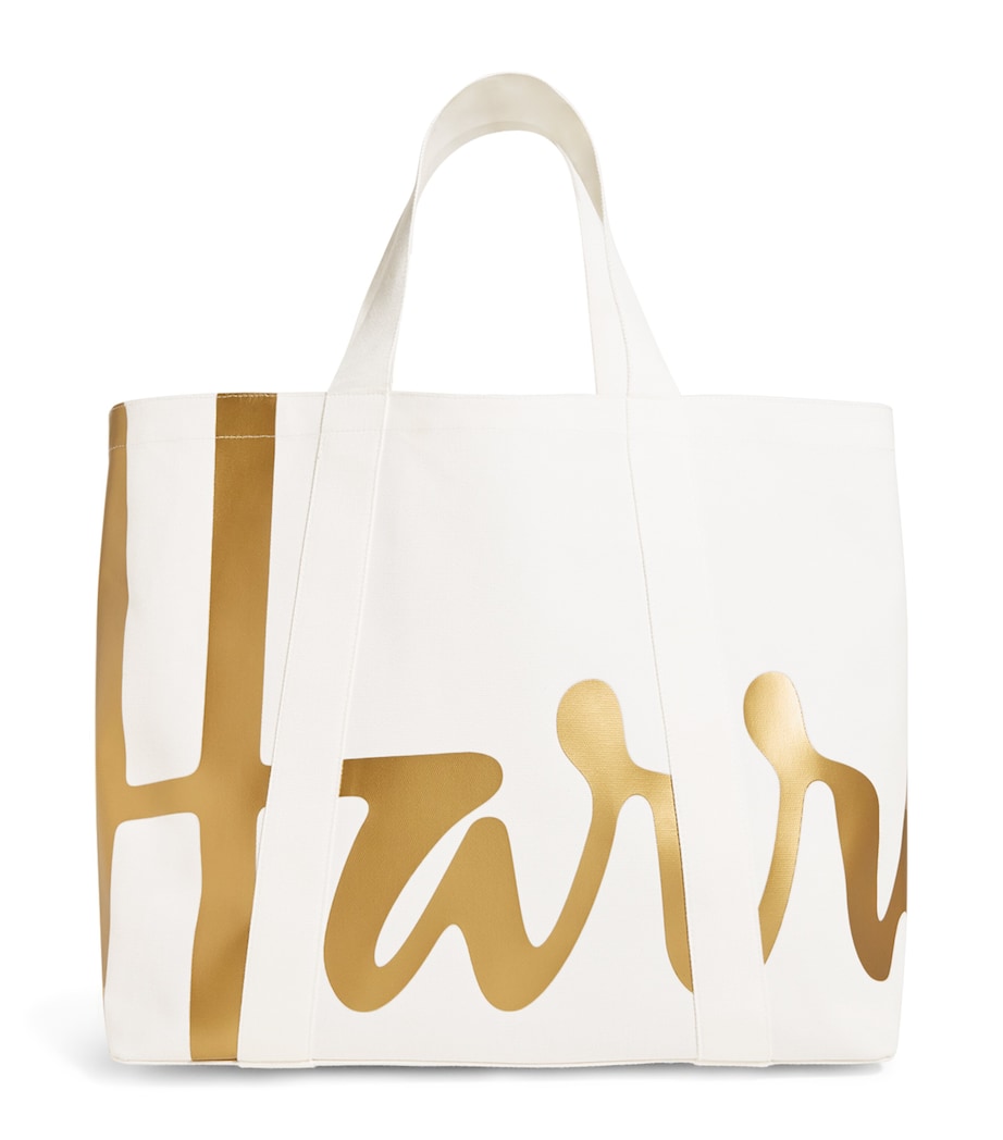 Harrods Large Cotton Logo Tote Bag