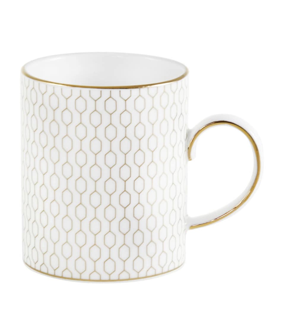 Fine Bone China Mug with Pastel Geometric Print