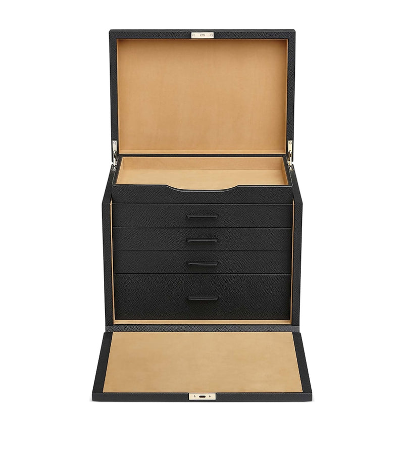 Smythson Panama Leather Jewellery Box