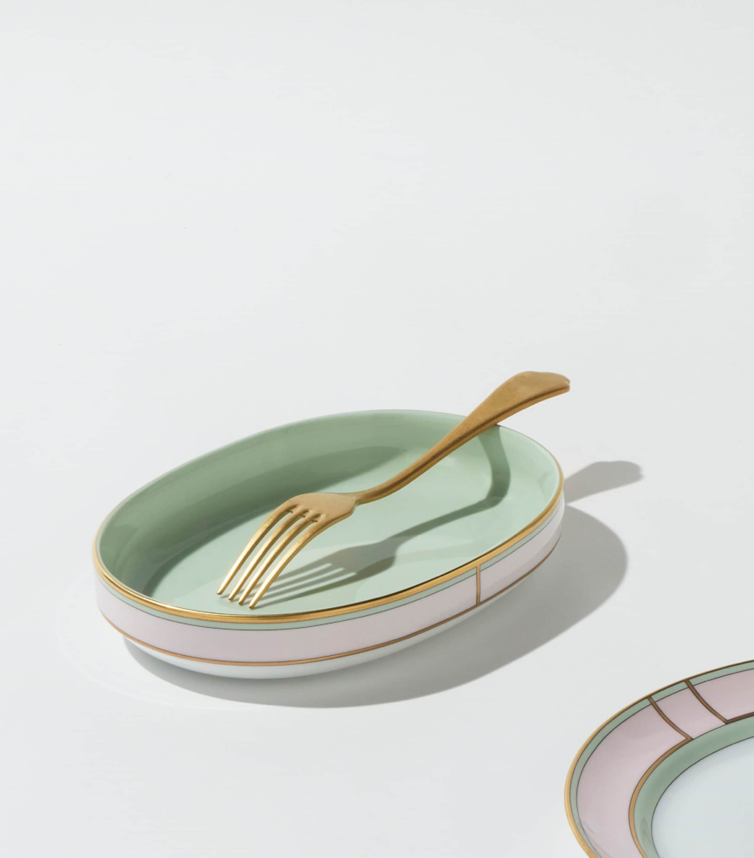GINORI 1735 porcelain pickle dish verde 21.5cm, UK version