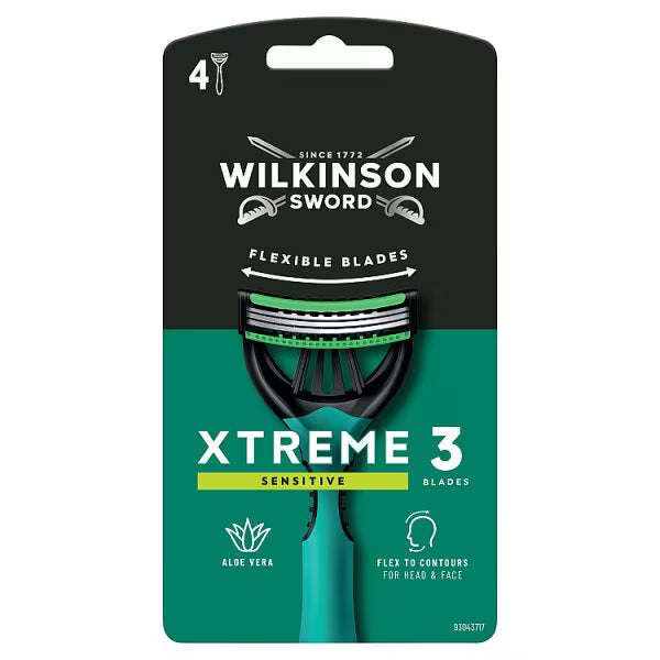 Wilkinson Sword Sensitive Disposable Razors 4 Pack (British brand)