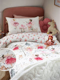 White Fairy Forest printed polycotton duvet cover and pillowcase set (British brand)