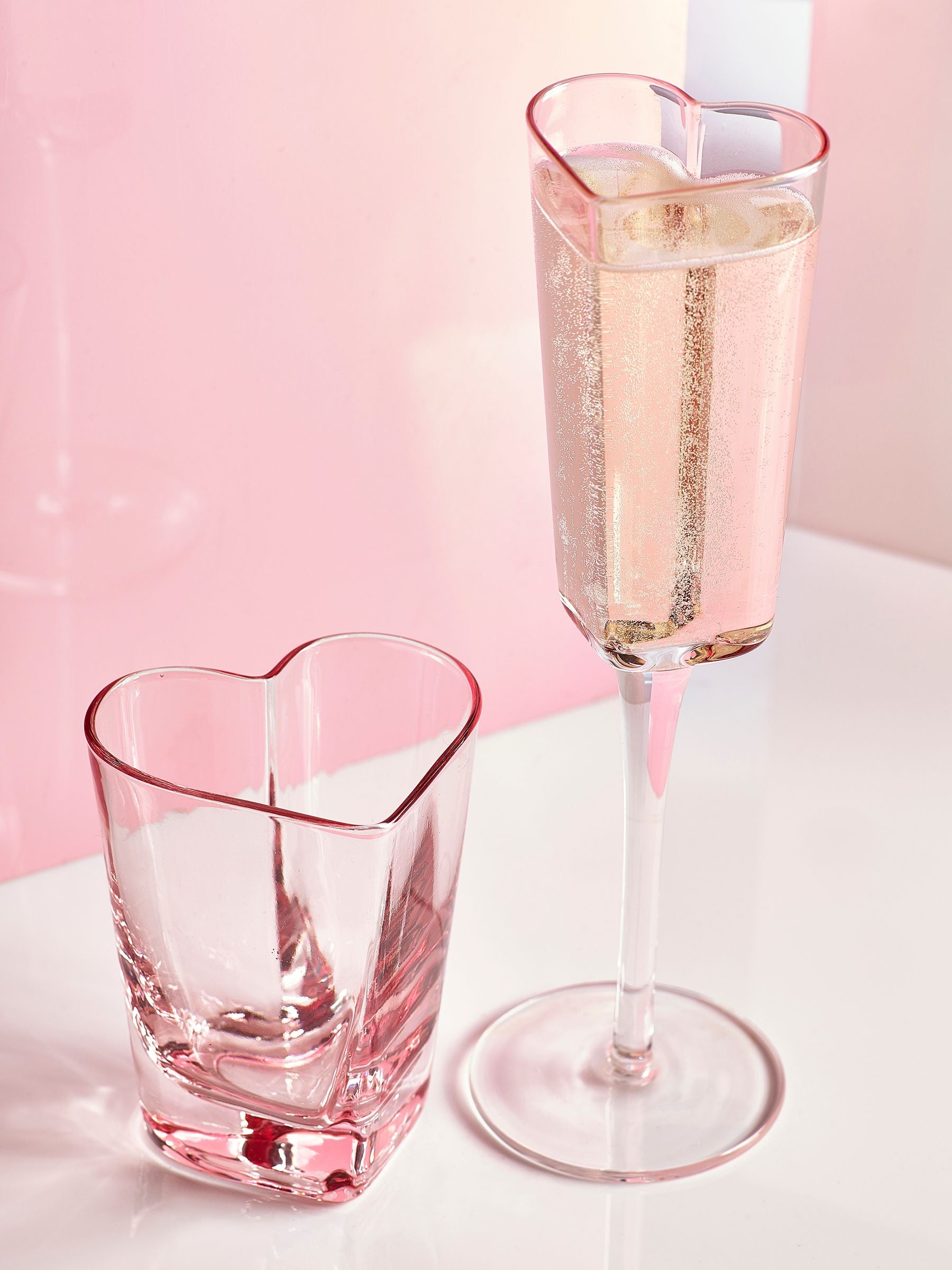 Pink heart tumbler glasses set of 2 (British brand)