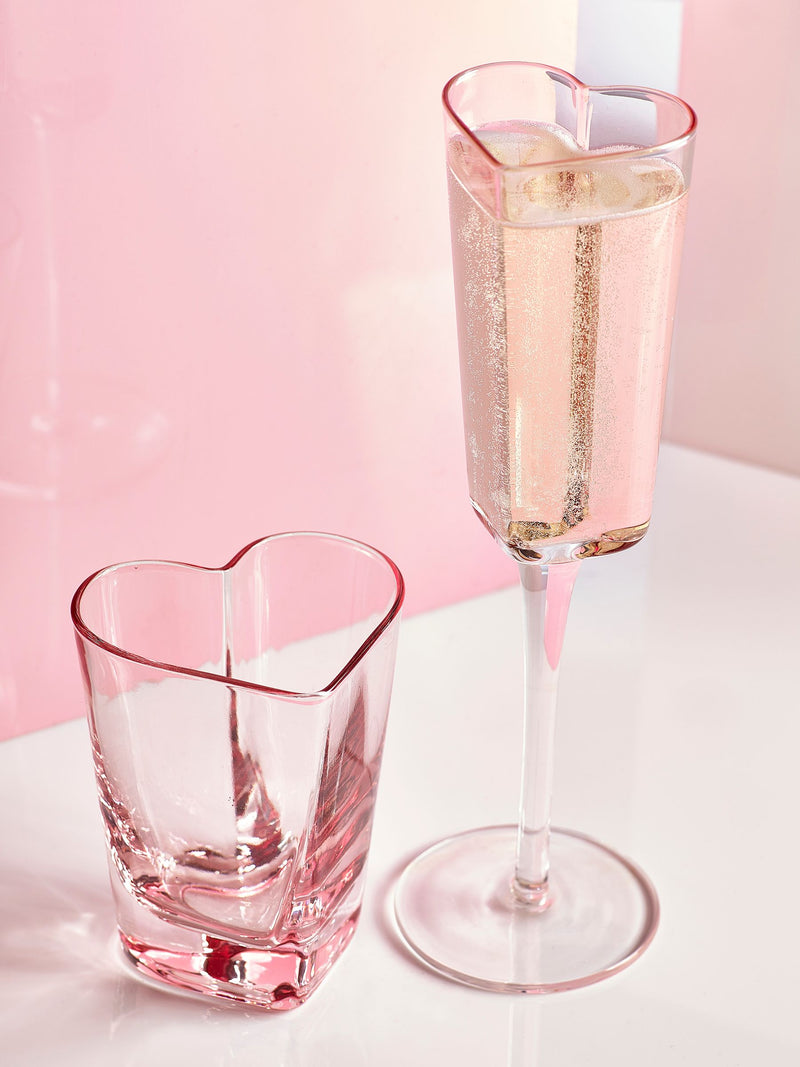 Pink heart tumbler glasses set of 2 (British brand)