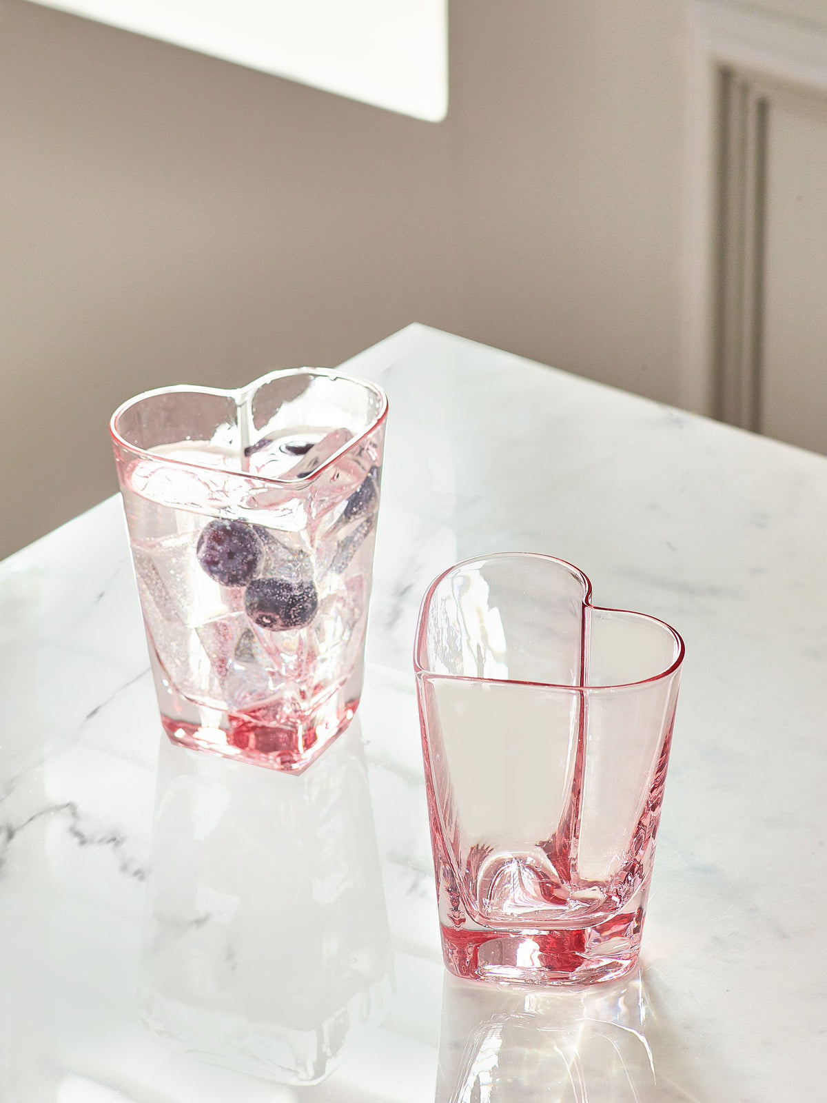 Pink heart tumbler glasses set of 2 (British brand)