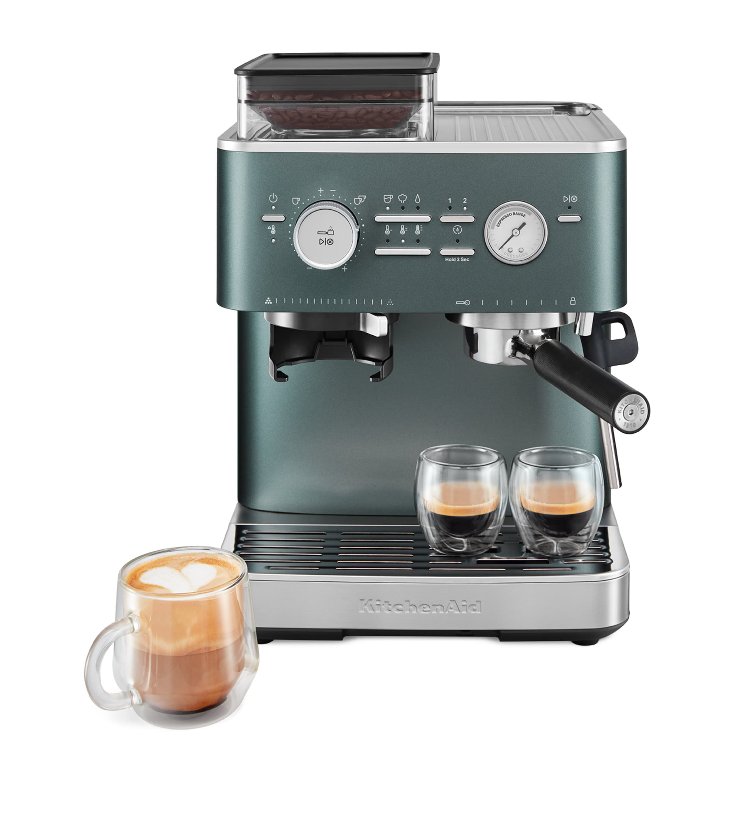 KitchenAid semi automatic espresso machine with burr grinder, UK version