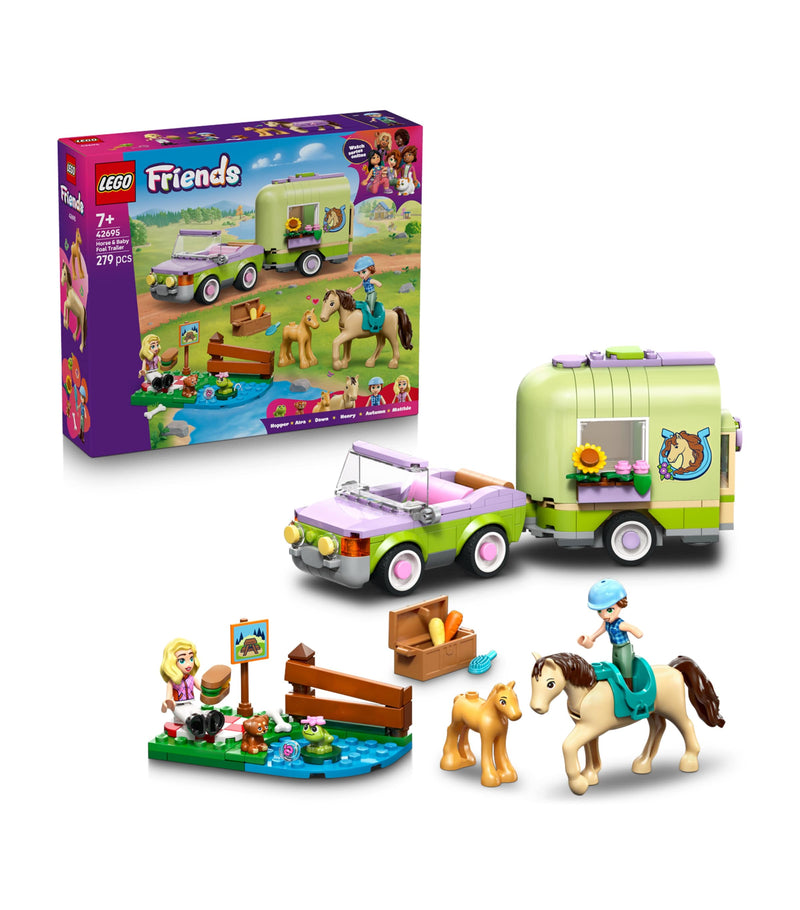 Lego Friends Horse & Baby Foal Trailer toy set, UK version