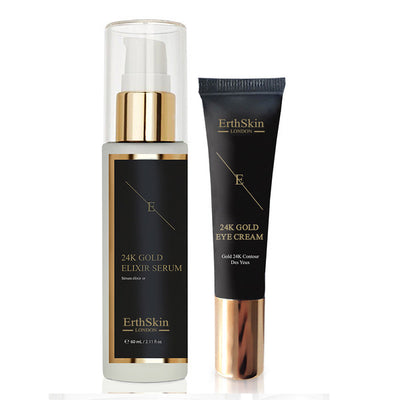 ErthSkin Anti-Wrinkle Elixir Serum 24k Gold + Under Eye Cream Skincare Kit