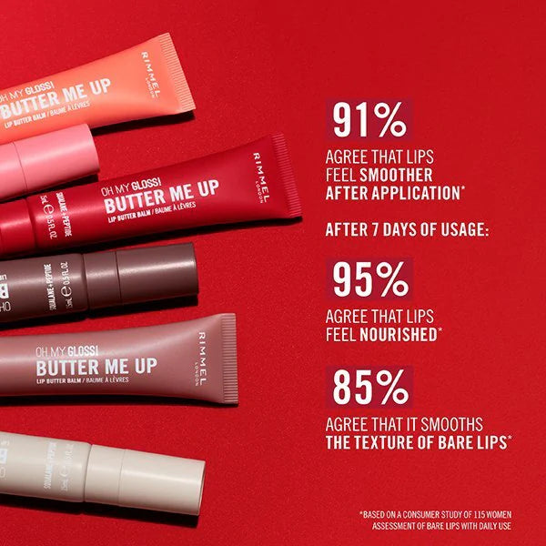 Rimmel Butter Me Up lip balm Coral Breeze, imported from the UK