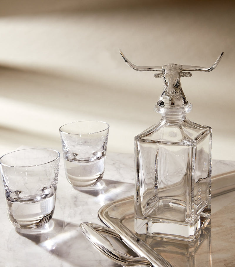 Deakin & Francis crystal longhorn bull decanter 650ml - British product