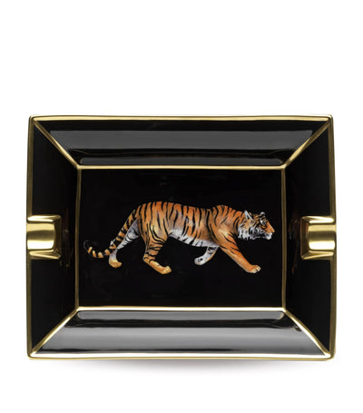Halcyon Days Tiger Trinket Tray Handcrafted Bone China Decorative Tray