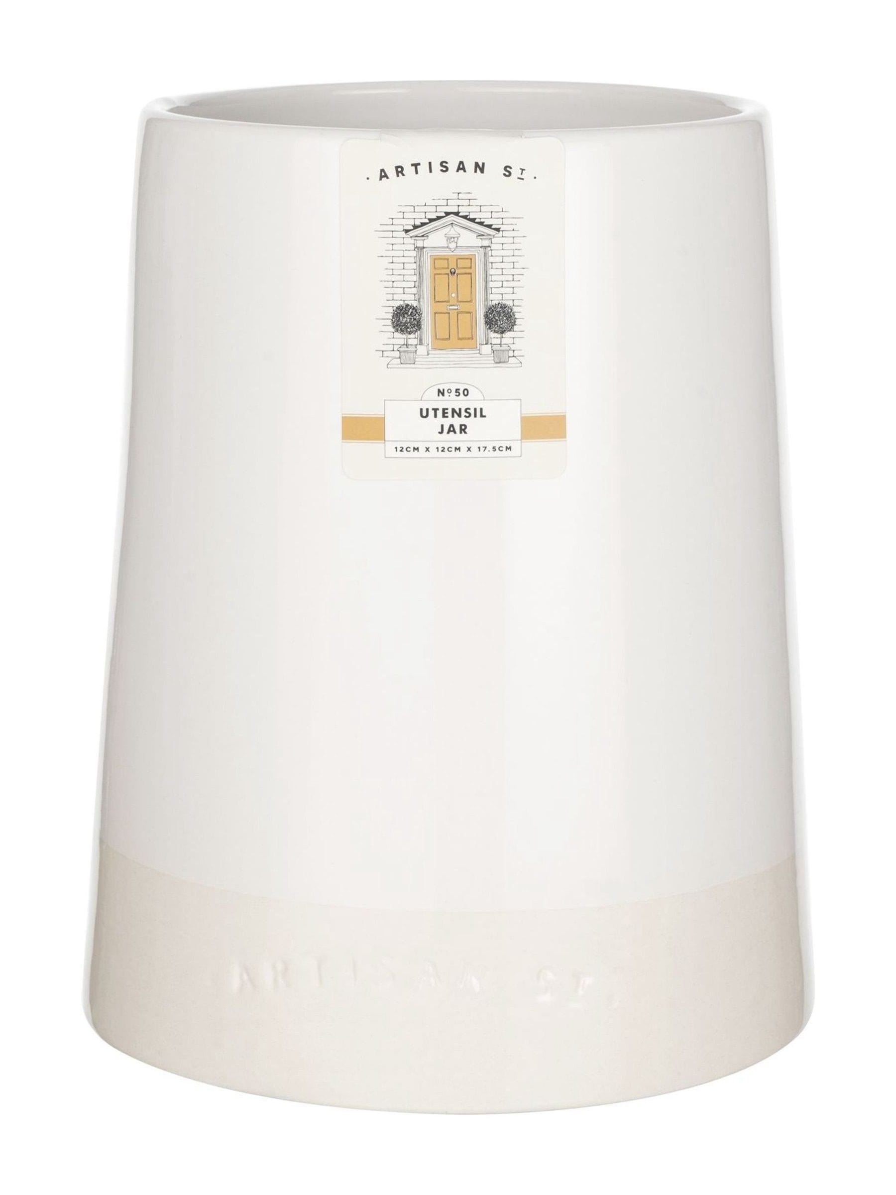 Artisan Street white utensil jar - British product