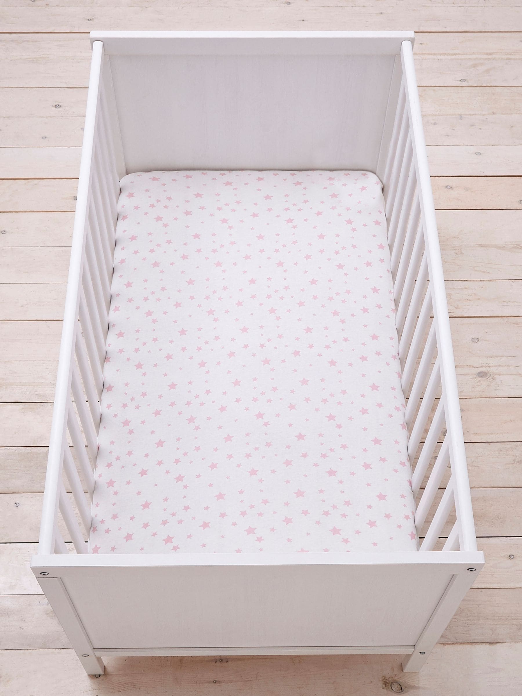 Silentnight 2 Pack Pink Stars Safe Nights Cot 100% Fitted Sheets