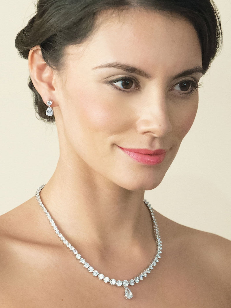 Ivory & Co Imperial Classic crystal teardrop earrings 1.8cm, UK version