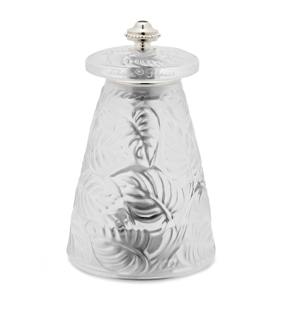 Lalique Feuilles Crystal pepper grinder, UK version